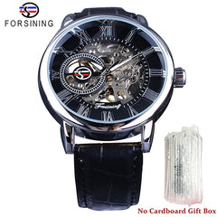 Jeeper's Keepers Men's Luxury Brand Watch - Skeleton Dial, Leather Band Black Silver No Box