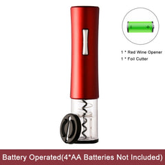 My Store Automatic Wine Bottle Opener - Electric with Foil Cutter Red
