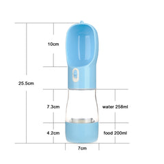 Jeeper's Keepers Pet Dog Water Bottle Feeder - Hydration and Food On-the-Go Blue1
