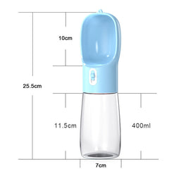 Jeeper's Keepers Pet Dog Water Bottle Feeder - Hydration and Food On-the-Go Blue2
