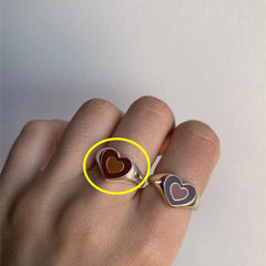 Creative Love Heart Ring - Stylish Alloy Jewelry for Trendy Elegance Brown gold 7