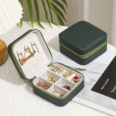 Stylish Jewelry Zipper Box Storage - Portable, Durable Leather Organizer