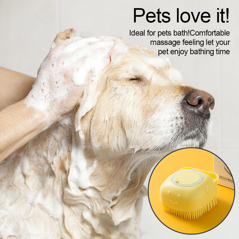 Soft Silicone Dog Brush - Gentle Grooming for Sensitive Skin & Bathing