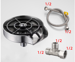 Jeeper's Keepers Automatic Glass Rinser - Quick & Efficient Cup Washer 1 SET Stainless steel with plastic
