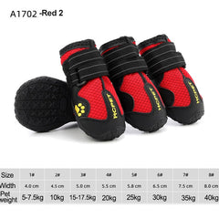 Jeeper's Keepers Waterproof Reflective Dog Boots - 100% Cotton for Comfort Red 2 8