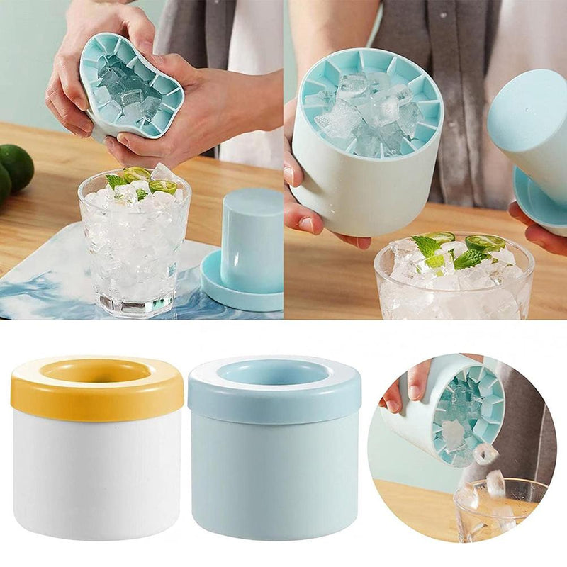 My Store Silicone Cylinder Ice Maker Bucket - Quick, Durable, Portable