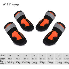 Jeeper's Keepers Waterproof Reflective Dog Boots - 100% Cotton for Comfort Orange 1