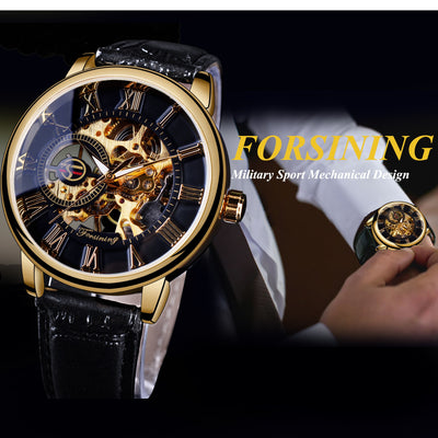 Jeeper's Keepers Men's Luxury Brand Watch - Skeleton Dial, Leather Band