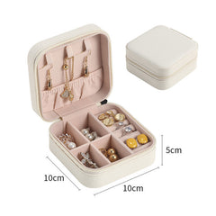 Stylish Jewelry Zipper Box Storage - Portable, Durable Leather Organizer
