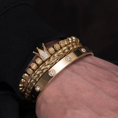 Jeeper's Keepers Diamond Roman Bracelets - Luxury Stainless Steel for Men