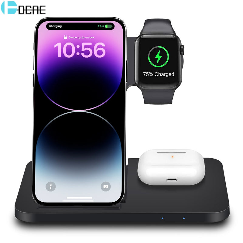 Jeeper's Keepers |3-in-1 Wireless Fast Charger Dock - Charge iPhone & Apple Watch