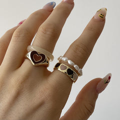 Creative Love Heart Ring - Stylish Alloy Jewelry for Trendy Elegance