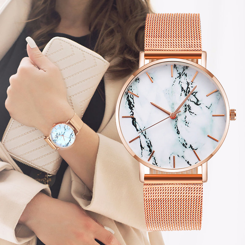 Luxury Rose Gold Mesh Band Quartz Watch for Women - Fashionable Gift
