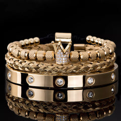 Jeeper's Keepers Diamond Roman Bracelets - Luxury Stainless Steel for Men Gold